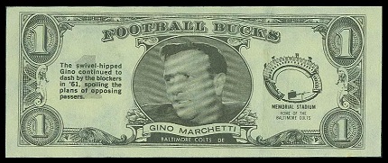 Gino Marchetti 1962 Topps Bucks football card