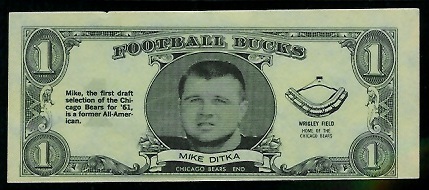 Mike Ditka 1962 Topps Bucks football card