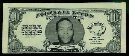 Jim Brown 1962 Topps Bucks football card Jim Brown 1962 Topps Bucks football card