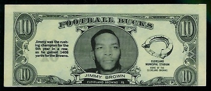 Jim Brown 1962 Topps Bucks football card