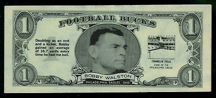 Bobby Walston 1962 Topps Bucks football card