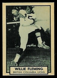 Willie Fleming 1962 Topps CFL football card Willie Fleming 1962 Topps CFL football card