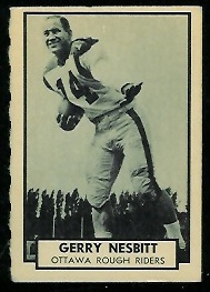 Gerry Nesbitt 1962 Topps CFL football card