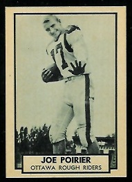 Joe Poirier 1962 Topps CFL football card