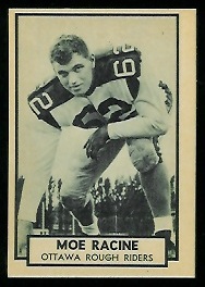 Moe Racine 1962 Topps CFL football card
