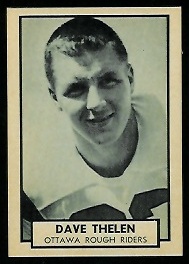 Dave Thelen 1962 Topps CFL football card