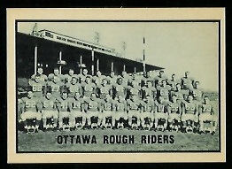 Ottawa Rough Riders Team 1962 Topps CFL football card