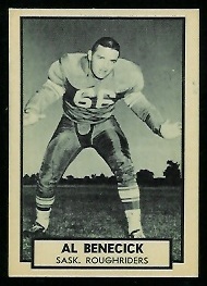 Al Benecick 1962 Topps CFL football card Al Benecick 1962 Topps CFL football card