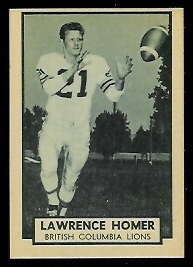 Sonny Homer 1962 Topps CFL football card