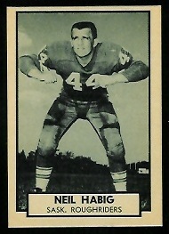 Neil Habig 1962 Topps CFL football card