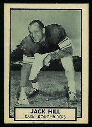 Jack Hill 1962 Topps CFL football card