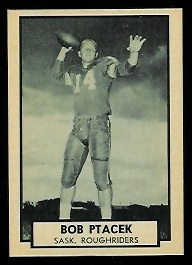 Bob Ptacek 1962 Topps CFL football card