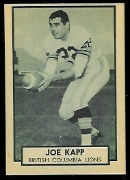 Joe Kapp 1962 Topps CFL football card
