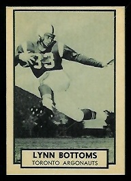 Lynn Bottoms 1962 Topps CFL football card