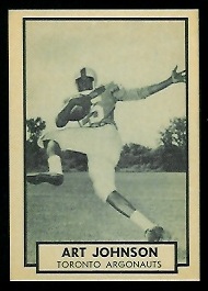 Art Johnson 1962 Topps CFL football card