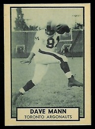 Dave Mann 1962 Topps CFL football card