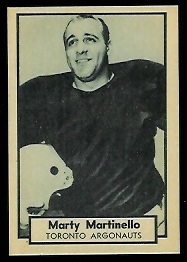 Marty Martinello 1962 Topps CFL football card