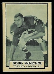 Doug McNichol 1962 Topps CFL football card