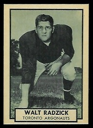 Walt Radzick 1962 Topps CFL football card