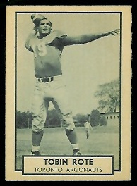 Tobin Rote 1962 Topps CFL football card