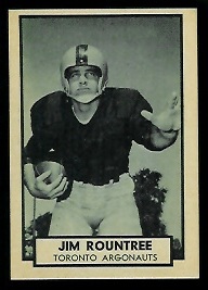 Jim Rountree 1962 Topps CFL football card