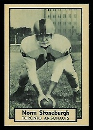 Norm Stoneburgh 1962 Topps CFL football card