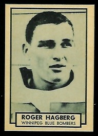 Roger Hagberg 1962 Topps CFL football card