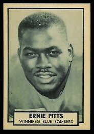 Ernie Pitts 1962 Topps CFL football card