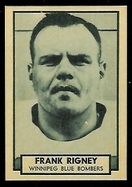 Frank Rigney 1962 Topps CFL football card