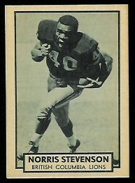 Norris Stevenson 1962 Topps CFL football card