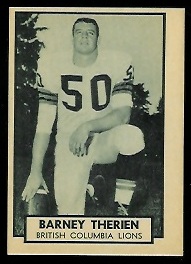Barney Therrien 1962 Topps CFL football card Barney Therrien 1962 Topps CFL football card