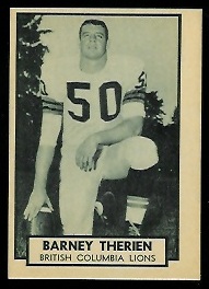 Barney Therrien 1962 Topps CFL football card