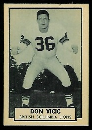 Don Vicic 1962 Topps CFL football card