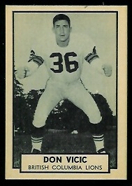 Don Vicic 1962 Topps CFL football card