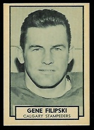 Gene Filipski 1962 Topps CFL football card