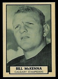 Bill McKenna 1962 Topps CFL football card