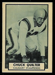 Chuck Quilter 1962 Topps CFL football card