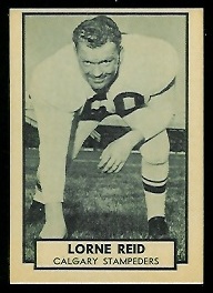 Lorne Reid 1962 Topps CFL football card