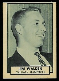 Jim Walden 1962 Topps CFL football card