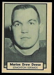 Toby Deese 1962 Topps CFL football card