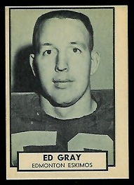 Ed Gray 1962 Topps CFL football card