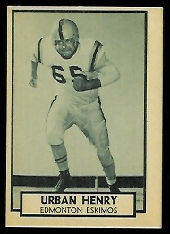 Urban Henry 1962 Topps CFL football card