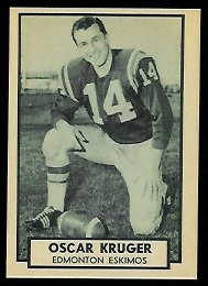 Oscar Kruger 1962 Topps CFL football card