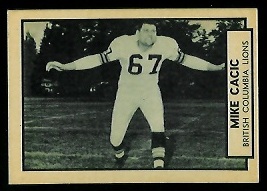 Mike Cacic 1962 Topps CFL football card