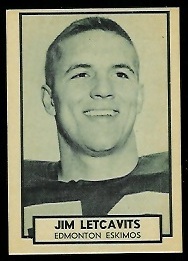 Jim Letcavits 1962 Topps CFL football card