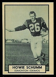 Howie Schumm 1962 Topps CFL football card
