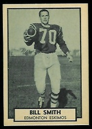 Bill Smith 1962 Topps CFL football card