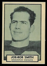 Joe Bob Smith 1962 Topps CFL football card