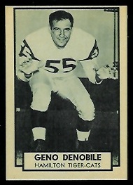 Geno DeNobile 1962 Topps CFL football card