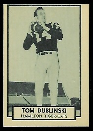 Tom Dublinski 1962 Topps CFL football card